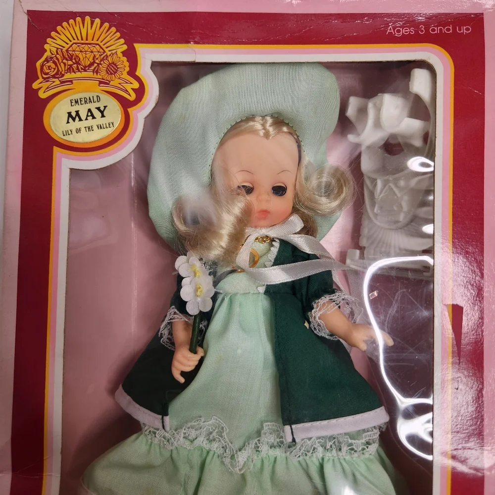 Vintage Emerald Lily of the Valley Birthstones and Blossoms May Doll - Picture 3 of 5